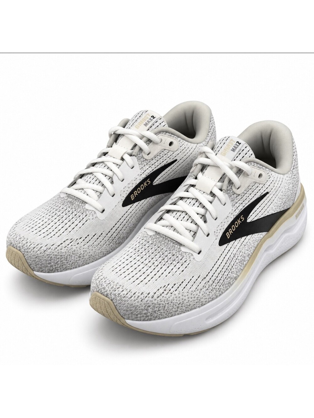 Brooks Ghost Max 2 Men’s 11.5 D White Pelican Oyster Running Shoes 110431
